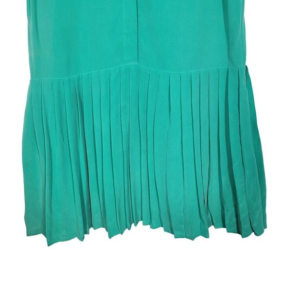 JOIE Women's 100% Silk Crepe Green Pleated Skirt Dress Size Small - Picture 6 of 12
